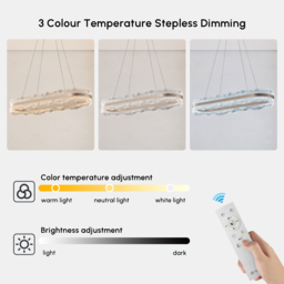 Acrylic Suspension Dining Light, Rose Gold, Modern Minimalist Style, for Kitchen Island or Dining Table, 900mm with Remote & Dimmable Lighting - thumbnail 6