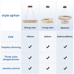 Acrylic Suspension Dining Light, Rose Gold, Modern Minimalist Style, for Kitchen Island or Dining Table, 900mm with Remote & Dimmable Lighting - thumbnail 7