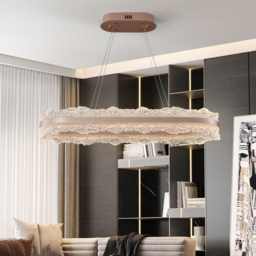 Acrylic Suspension Dining Light, Rose Gold, Modern Minimalist Style, for Kitchen Island or Dining Table, 900mm with Remote & Dimmable Lighting - thumbnail 3