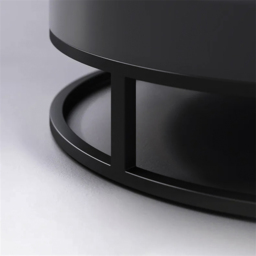 Gray Round Modern Wood Swivel Coffee Table with Storage Drawer - thumbnail 7