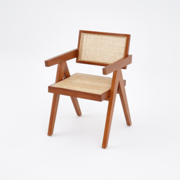 Archic Walnut Japandi Rattan Dining Chair with Solid Wood Frame - thumbnail 9