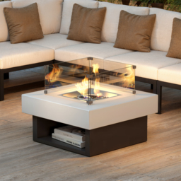 Smokeless Propane Outdoor Fire Pit Table Square Patio Furniture Firepit in Aluminum(370mm High) - thumbnail 4