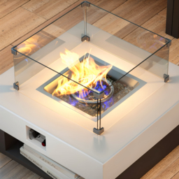 Smokeless Propane Outdoor Fire Pit Table Square Patio Furniture Firepit in Aluminum(370mm High) - thumbnail 7