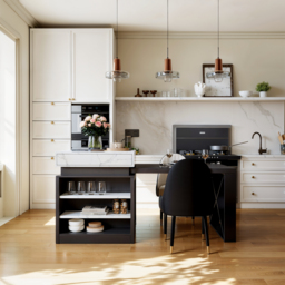 "73""-93"" Extendable Kitchen Island Set with 4 Dining Chairs" - thumbnail 5