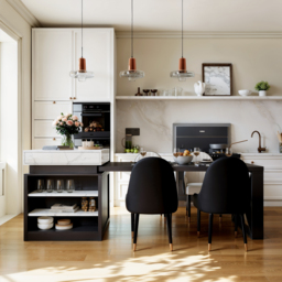"73""-93"" Extendable Kitchen Island Set with 4 Dining Chairs" - thumbnail 4