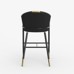 Modern Counter Stools with Velvet Upholstery Black Bar Stools - thumbnail 9