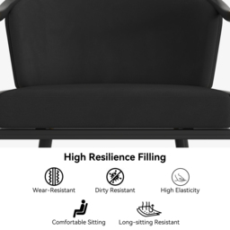Modern Counter Stools with Velvet Upholstery Black Bar Stools - thumbnail 8