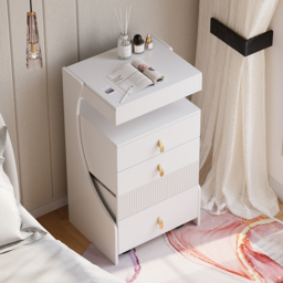 modern white dressing table set with mirror, mini dressing table and stool - thumbnail 4