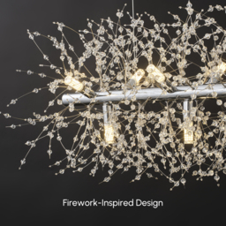 Mid Century Modern 12-Light Crystal Firework Sputnik Kitchen Island Lighting in Chrome - thumbnail 6
