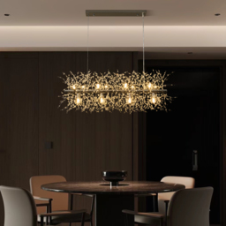 Mid Century Modern 12-Light Crystal Firework Sputnik Kitchen Island Lighting in Chrome - thumbnail 1