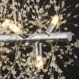 Mid Century Modern 12-Light Crystal Firework Sputnik Kitchen Island Lighting in Chrome - thumbnail 7