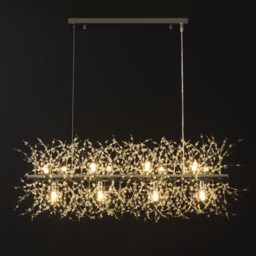 Mid Century Modern 12-Light Crystal Firework Sputnik Kitchen Island Lighting in Chrome - thumbnail 8