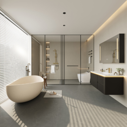 Modern 120 cm Floating Bathroom Vanity with Sink, Soft LED, Ample Storage - thumbnail 5