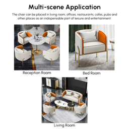 Modern Accent Chair Tufted Upholstered PU Leather Accent Chair in Gold - thumbnail 7