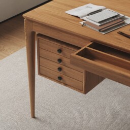 Mid-century Style Natural Ash Wood Writing Desk Home Office Desk with 3 Drawers Office Furniture (1400mm) - thumbnail 6