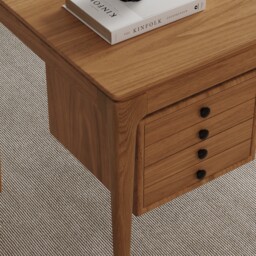 Mid-century Style Natural Ash Wood Writing Desk Home Office Desk with 3 Drawers Office Furniture (1400mm) - thumbnail 5