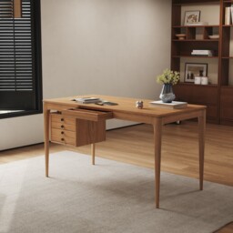 Mid-century Style Natural Ash Wood Writing Desk Home Office Desk with 3 Drawers Office Furniture (1400mm) - thumbnail 3
