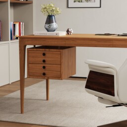 Mid-century Style Natural Ash Wood Writing Desk Home Office Desk with 3 Drawers Office Furniture (1400mm) - thumbnail 4