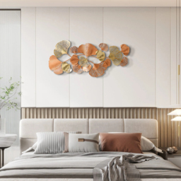 1370mm Farmhouse Gold Ginkgo Leaves Wall Decor For Living Room Bedroom Metal Wall Art - thumbnail 8