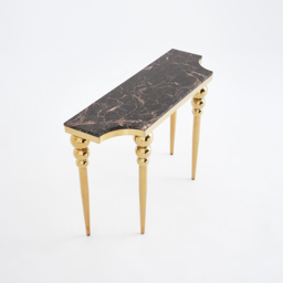 1200mm Mid-Century Modern Black Narrow Console Table Faux Marble Entryway Table Stainless Steel Legs - thumbnail 9