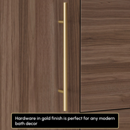 100 cm Floating Bathroom Vanity Cultured Marble Top Bathroom Cabinet Walnut with Sink - thumbnail 8