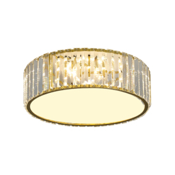 Modern Drum Acrylic 4-Light Flush Mount Light in Gold with Crystal - thumbnail 8
