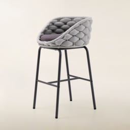 2 Pieces Outdoor Chair Patio Woven Rope & Aluminum 960mm Bar Stools Set with Backs - thumbnail 7