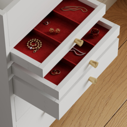 5-Drawer Beauty Cart Tall Dresser with Lighted Mirror Jewellery Storage Cabinet - thumbnail 6