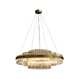 Fixedo Modern Tiered Crystal LED Chandelier in Brass Light - thumbnail 8
