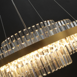Fixedo Modern Tiered Crystal LED Chandelier in Brass Light - thumbnail 5