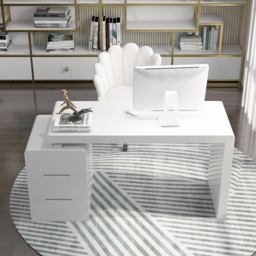 Mular White 3-Drawer Writing Desk with 3 Drawers Office Furniture (1200mm） - thumbnail 4