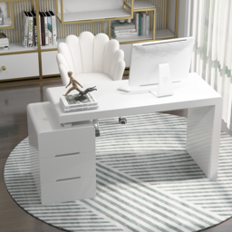 Mular White 3-Drawer Writing Desk with 3 Drawers Office Furniture (1200mm） - thumbnail 3