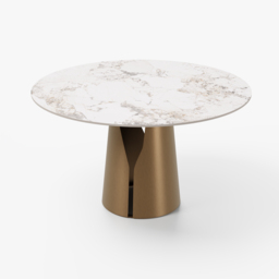 1200 mm Faux Marble Round Dining Table with Carbon Steel Base for 4 People - thumbnail 9