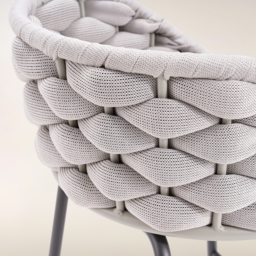 2 PCS Woven Rope Patio Bar Stool Modern Yard & Patio Chairs in Grey (Set of 2) - thumbnail 7