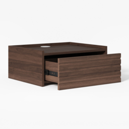 Wooden Floating Nightstand Modern Bedside Table with Charging Station Set of 2 - thumbnail 5