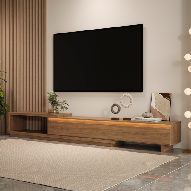 Quoint Extendable TV Stand with 3 Drawers 180 cm - 255 cm - image 1