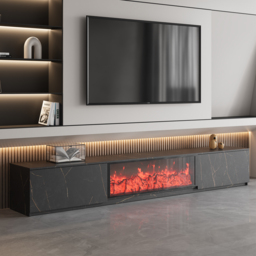 180 cm Electric Fireplace Wood Storage TV Stand with Remote Control for TVs Up to 180 cm