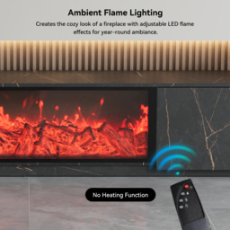 180 cm Electric Fireplace Wood Storage TV Stand with Remote Control for TVs Up to 180 cm - thumbnail 9