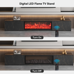 180 cm Electric Fireplace Wood Storage TV Stand with Remote Control for TVs Up to 180 cm - thumbnail 8