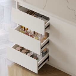 Modern 127 cm Glossy Sintered Stone Kitchen Island with Storage, White - thumbnail 8