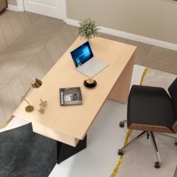 Cabstract Modern Natural Wood Office Desk Writing Desk with Drawer Computer Desk (1400mm) - thumbnail 4