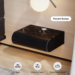 Humply Floating Leather 1-Drawer Smart LED Nightstand with Sintered Stone Top - thumbnail 7