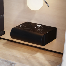 Humply Floating Leather 1-Drawer Smart LED Nightstand with Sintered Stone Top - thumbnail 3