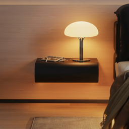 Humply Floating Leather 1-Drawer Smart LED Nightstand with Sintered Stone Top - thumbnail 4