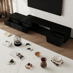 Fero Mid-Century Extendable TV Stand & Block Coffee Table Set - thumbnail 5