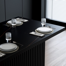 Modern 127 cm Matte Sintered Stone Kitchen Island with Storage, Black - thumbnail 9