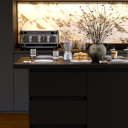 Modern 127 cm Matte Sintered Stone Kitchen Island with Storage, Black - thumbnail 8