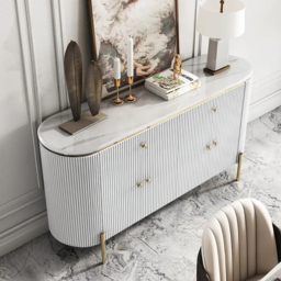 Yelly 140 cm Modern Marble Top Buffet & Sideboard Doors & Drawers & Shelves - thumbnail 4