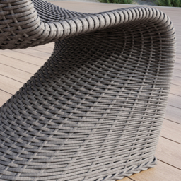 2 PCS Woven Rattan Outdoor Dining Chair Set Yard & Patio Furniture in Dark Gray with Cushion & Pillow - thumbnail 8