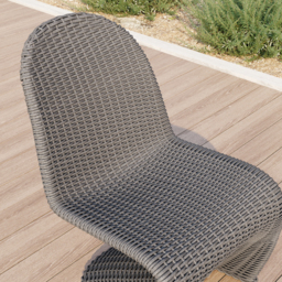 2 PCS Woven Rattan Outdoor Dining Chair Set Yard & Patio Furniture in Dark Gray with Cushion & Pillow - thumbnail 7
